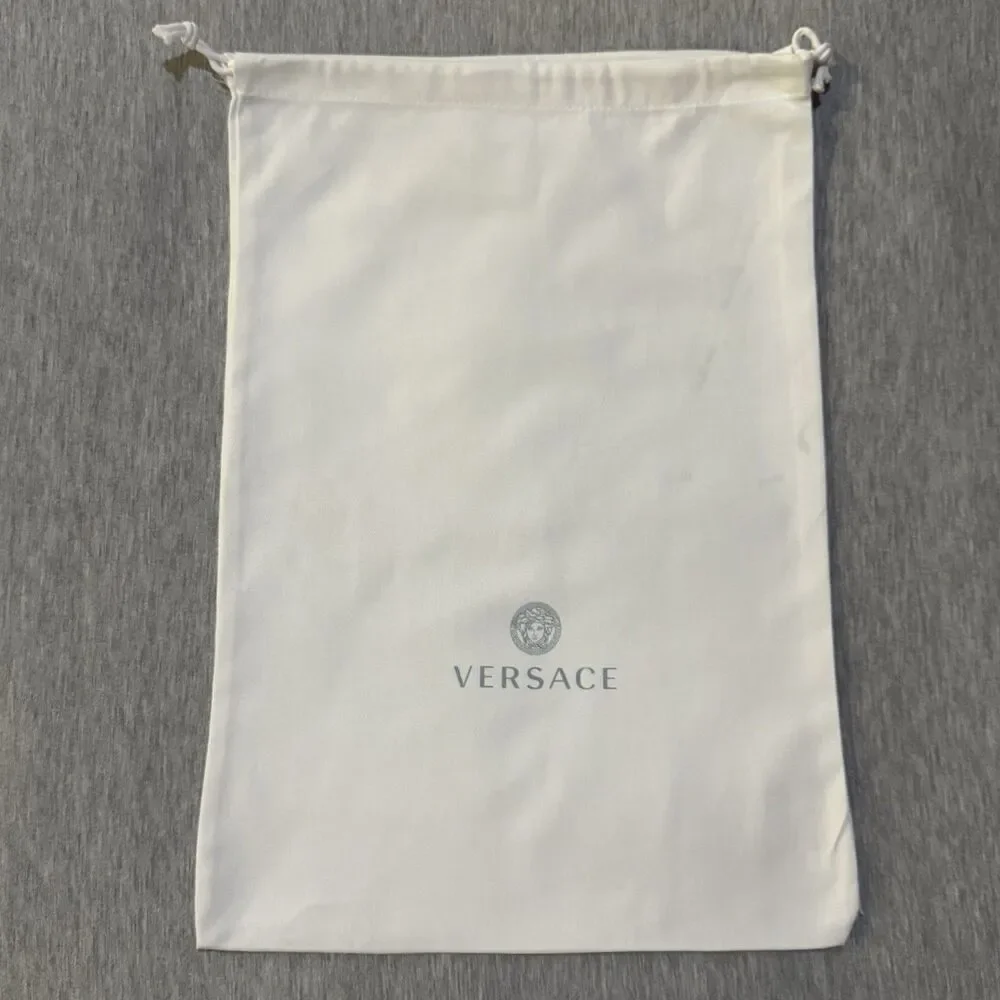 Versace Designer Dust Bag White Medium 18x12 Drawstring Storage Cover Fashion